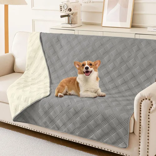Miniatura 112 de hyha Manta impermeable para perros, manta reversible para cama de mascotas, funda suave para sofá/sillón lavable para perros, fundas impermeables