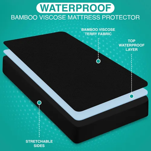 Miniatura 4 de Utopia Bedding - Protector de colchón impermeable prémium, funda de colchón hecha de viscosa de bambú, transpirable, estilo ajustado con bolsillos