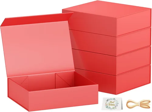 Miniatura 14 de PSHVYM Cajas de regalo con tapas, 11.5 x 7.8 x 3 pulgadas, caja de regalo negra para regalos, cierre magnético para camisetas, guantes, bufandas