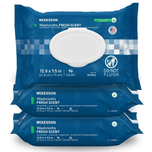 Miniatura 22 de McKesson Toallitas de baño para adultos, sin perfume (paquete de 6, 576 toallitas de baño) - Paños desechables para el cuerpo - Fórmula sin