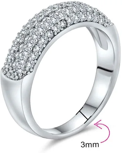 Miniatura 5 de Anillo de boda personalizado con circonita cúbica AAA para mujer, chapado en oro rosa, plata de ley 925 personalizable