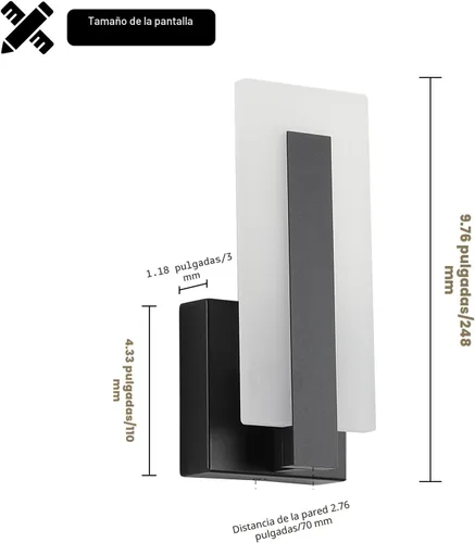 Miniatura 5 de Joosenhouse Modernos apliques LED de pared arriba y abajo, luz negra de 3000 K, luces de pared blancas cálidas, juego de 2, iluminación de pared