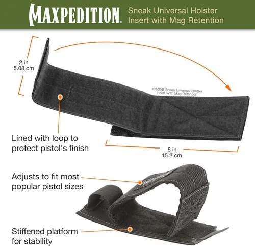 Miniatura 5 de Inserto para funda universal Maxpedition Gear Sneak con retención Mag. Negro