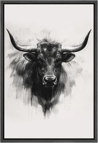 Miniatura 18 de SIGNLEADER Lienzo enmarcado para pared, lienzo de caballo blanco y negro, arte de pared para oficina en casa, 16 x 24 pulgadas, negro