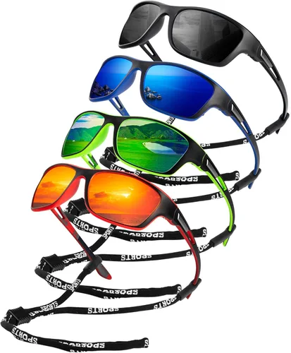 Miniatura 27 de KALIYADI Gafas de sol polarizadas para hombre, gafas de sol deportivas para conducir, ciclismo, pesca, con protección UV Negro mate/azul hielo/azul