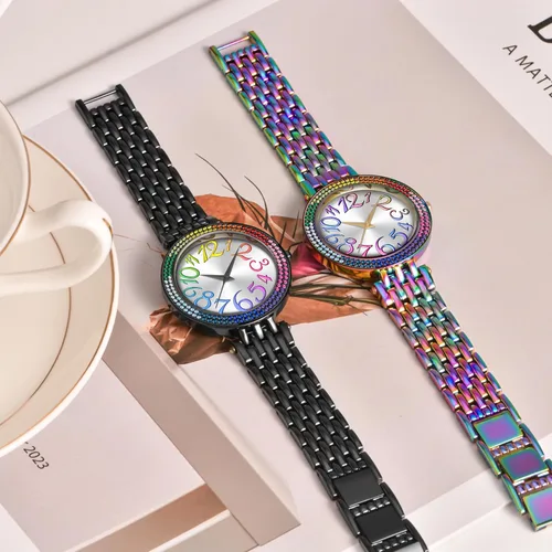 Miniatura 5 de Bisley Reloj de pulsera de metal para mujer, fácil de leer, resistente al agua