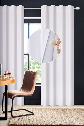 Miniatura 2 de Cortinas de lino natural – Juego de 2 paneles con pestaña trasera, 50 x 63 pulgadas cada uno, cortinas texturizadas con aspecto de lino para sala