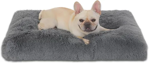 Miniatura 49 de Bedfolks Cama Impermeable para Jaula de Perro, Cama de Felpa para Perros con Funda Lavable Extraíble, Almohadón de Jaula de Perro de Piel Sintética