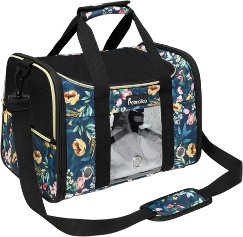 Miniatura 13 de Transportador Petmolico para gatos de lados blandos, bolsa para mascotas pequeñas y medianas, para gatitos 16LBs - Transportador de viaje para Rosa
