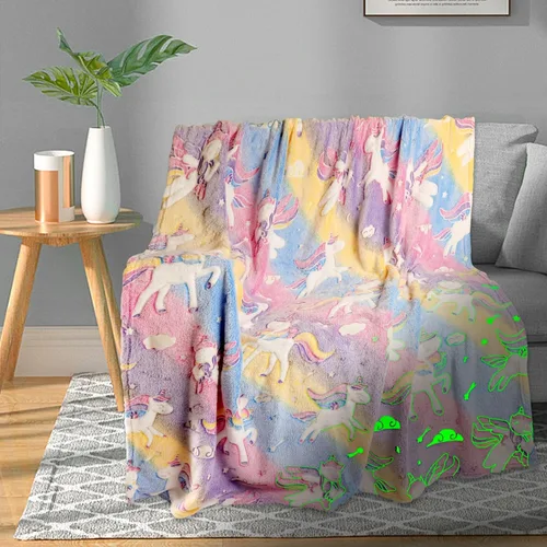 Miniatura 21 de TEHALK Mantas de bebé personalizadas para niños, manta de dinosaurio para niños, manta que brilla en la oscuridad para niños, manta para niños