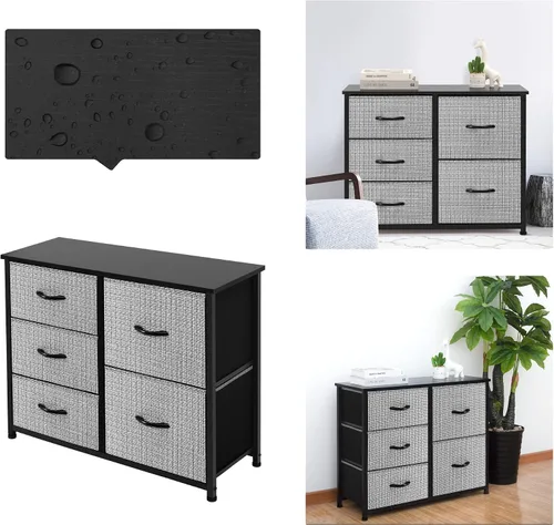 Miniatura 5 de AZL1 Life Concept Mueble de almacenamiento para tocador, grande, organizador de pie para dormitorio, oficina, sala de estar y armario, 5 cajones