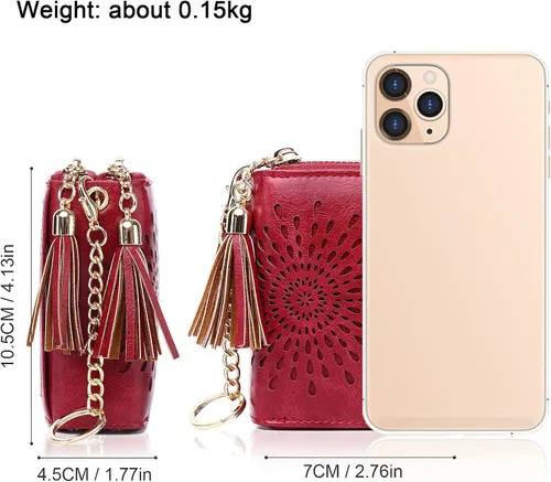 Miniatura 5 de APHISON RFID - Porta tarjeta de crédito con cremallera carteras pequeñas para mujer en cuero estilo girasol para mujer y niña caja de regalo 1927