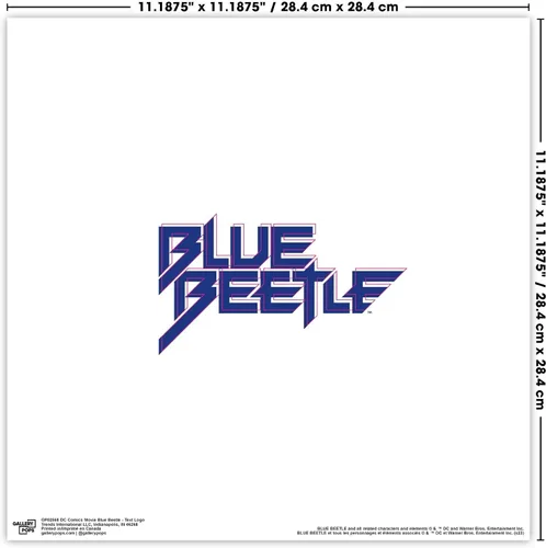 Miniatura 6 de Trends International Gallery Pops DC Comics Blue Beetle - Póster de pared con logotipo de texto, 12 x 12 pulgadas, versión de marco negro