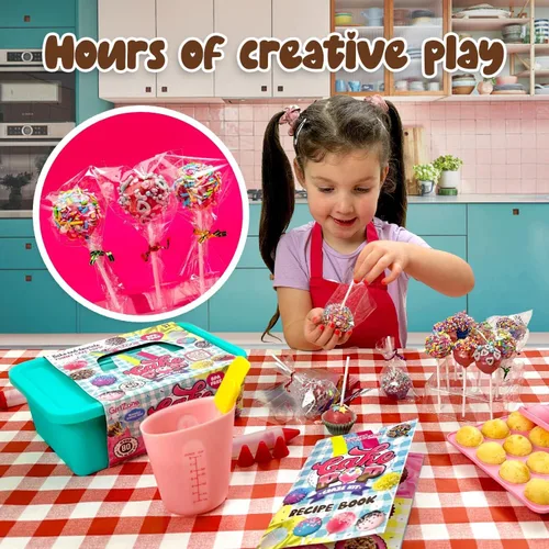 Miniatura 3 de GirlZone Kit de Cake Pop Craze, juego de hornear para niños de 10 a 12 años con molde para tartas, soporte, bolsas de regalo y bolígrafo decorativo