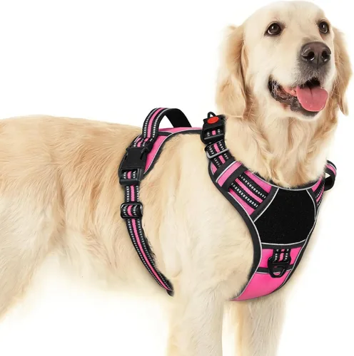 Miniatura 14 de Eagloo Arnés para perro de tamaño pequeño, fácil de llevar con 3 hebillas, arnés ajustable sin tirones para mascotas con sistema MOLLE, chaleco