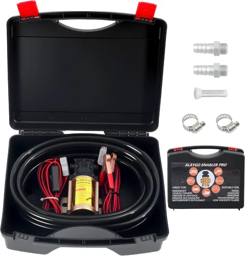 Kit de bomba de transferencia de combustible de gasolina de 12 V, transfiere hasta 125 galones de gasolina, diésel o agua por hora, ideal para