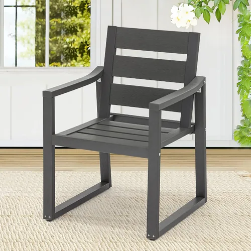 Miniatura 23 de Cozyman HDPS Sillas de comedor al aire libre, 350 libras, sillas de comedor de patio con reposabrazos, sillas de cocina al aire libre para todo