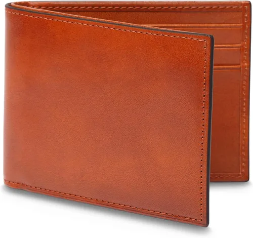 Bosca Billetera de cuero italiano antiguo para hombre, billetera plegable de seguridad RFID completa para hombres, 6 ranuras para tarjetas, cuero