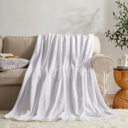 Miniatura 14 de KMUSET Manta de Tiro Súper Suave Premium de Franela de Forro Polar Sedosa Tamaño de Tiro Beige Microfibra Manta Ligera para Uso en Todas