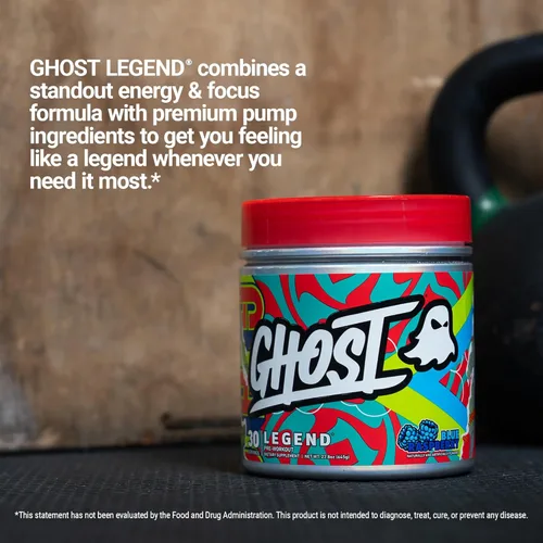 Miniatura 5 de GHOST Legend Polvo Pre-Entrenamiento, Frambuesa Azul - 30 Porciones – Pre-Entrenamiento para Hombres y Mujeres con Colina, L-Citrulina, y Beta