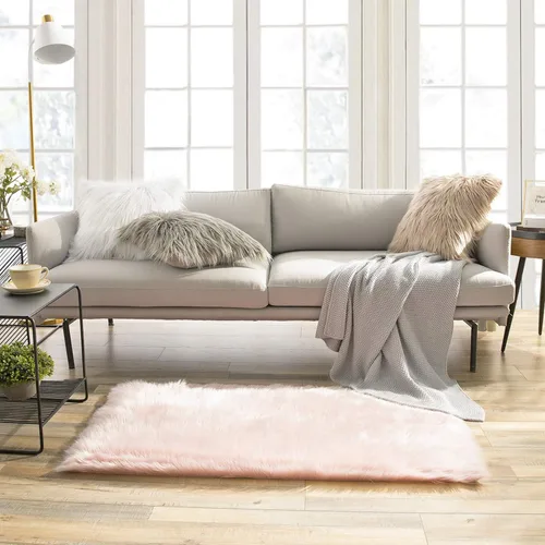 Miniatura 163 de Ashler Home Deco - Tapete de pelo sintético de oveja, mullido, suave, de 2 x 3 pies, lavable a máquina, dormitorio, habitación de los niños, sala