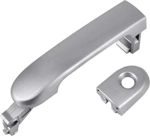 Manija de puerta con orificio de cerradura Compatible con Nissan Versa 2007-2011 Tiida 2007-2012 82641EL12A N1310130 Manija de puerta exterior Tono