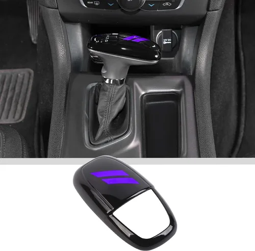 Miniatura 10 de JWWY Pomos de palanca de cambios para Dodge Challenger Charger 2015-2025+ Durango 2018-2023, accesorios interiores, fibra de carbono azul