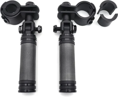 Miniatura 8 de Clavija de pie redonda negra con abrazadera de 0.984 in 1.260 in compatible con YAMAH XV250 XV400 Virage [P/N: MT216-049+216-096-BK]