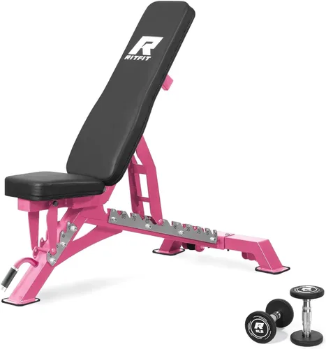 Miniatura 13 de RITFIT Banco de pesas ajustable con múltiples posiciones de espalda para entrenamientos de cuerpo completo, inclinación, declive y ajustes planos