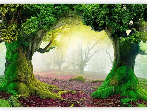Miniatura 17 de artgeist Mural de pared prémium Bosque 177 x 124 pulgadas, papel tapiz fotográfico no tejido, impresión artística, mural de pared de forro polar