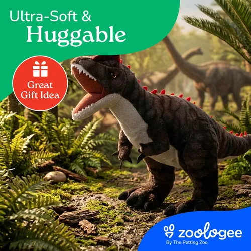 Miniatura 9 de The Petting Zoo Allosaurus - Peluche de dinosaurio, regalo para niños, animales de dinosaurio, juguete de peluche de dinosaurio marrón de 15 pulgadas