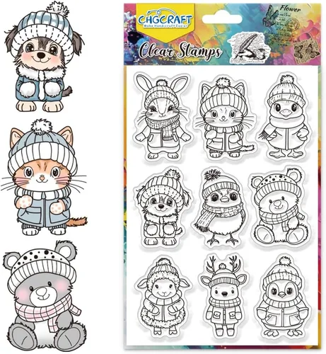 Miniatura 9 de CHGCRAFT Sellos transparentes del Día de San Patricio Ratón de silicona, sellos transparentes con patrón de dibujos animados, sellos transparentes