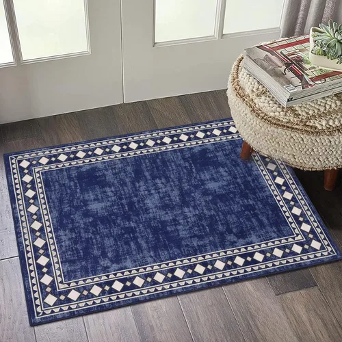 Miniatura 19 de WESTLOOM Alfombra de pasillo de 2 x 6 pies, lavable, moderna, con bordes, antideslizante, resistente a las manchas, borde geométrico, alfombra