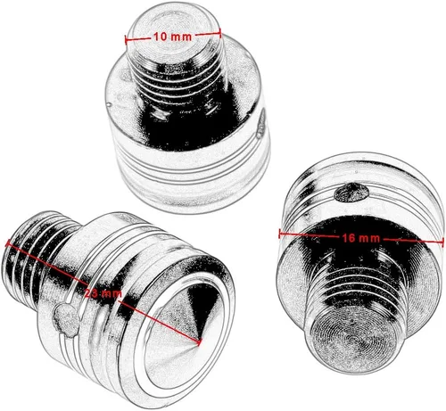 Miniatura 4 de Tornillos para espejo de motocicleta M10x1.25 de aluminio, 3 piezas en 1, juego universal para scooter, Street Bike Motocross, Cafe Racer (negro)