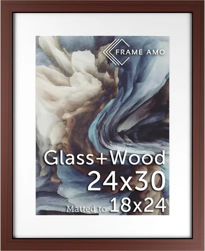Miniatura 164 de Frame Amo Marco de póster de madera maciza de 13 x 19 pulgadas, color natural, tapete blanco para imagen de 11 x 17 pulgadas, parte frontal