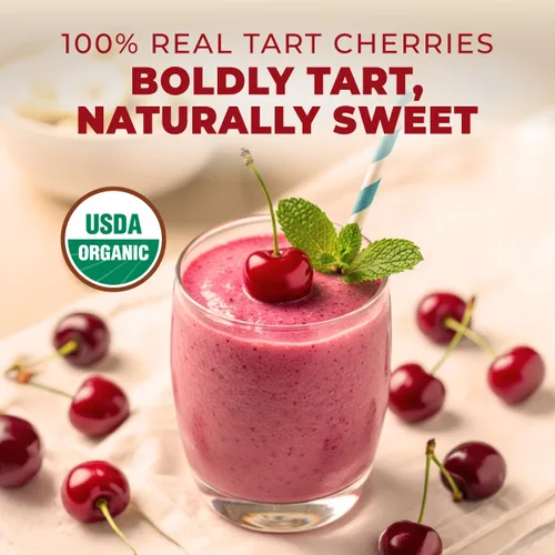 Miniatura 3 de Polvo de cereza ácida orgánica, 0.55 libras, extracto de jugo 100% natural, sabor dulce y picante, ideal para bebidas, batidos y hornear, rico