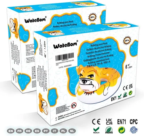 Miniatura 4 de Flotador Bulldog, tubo inflable gigante de 53 pulgadas para fiesta, diversión de verano, juguetes de piscina para adultos y niños