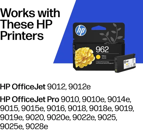 Miniatura 2 de HP Cartucho de tinta amarillo 962 Funciona con OfficeJet 9010, Pro 9010, 9020 Elegible para tinta instantánea 3HZ98AN