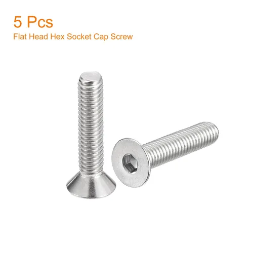 Miniatura 3 de uxcell 5/16-18x1-1/2 Tornillos de cabeza avellanada plana, 5 tornillos de cabeza plana de acero inoxidable 304, rosca completa, pernos avellanados