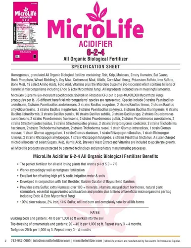 Miniatura 3 de MicroLife Acidificador (6-2-4) Fertilizante orgánico granular de grado profesional (para plantas amantes del ácido) rosas, arándanos, azaleas