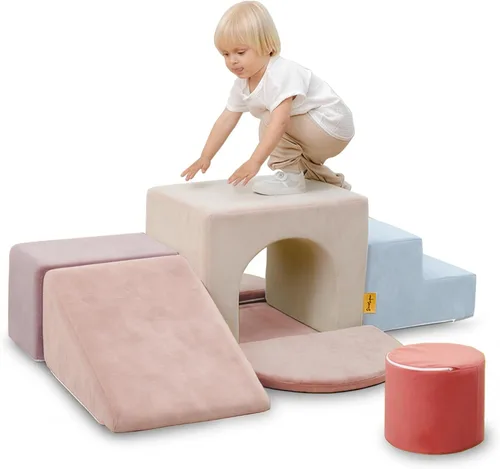 Miniatura 10 de BanaSuper Juego de Bloques de Espuma para Escalar para Niños - 7 Piezas de Juguetes de Escalada para Niños Pequeños, Desarrollo Motor Grueso 7