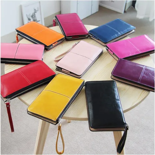 Miniatura 4 de iToolai Cartera de mano de piel sintética de color sólido para mujer, cartera y tarjetas de identificación de crédito