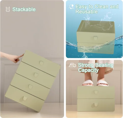 Miniatura 5 de Cajón organizador de ropa interior, cajón de sujetadores de plástico con 1 celda, organizador de armario apilable, caja de almacenamiento