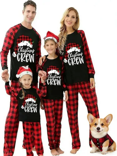 Miniatura 47 de OAKFashion Conjuntos de Pijamas Familiares de Navidad, Pijamas Familiares a Juego de Navidad Ropa de Dormir Pjs