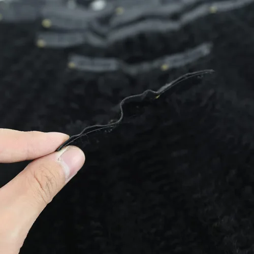 Miniatura 5 de Extensiones de cabello humano rizado afro sin costuras, de poliuretano, brasileño, virgen, afroamericano, 4B 4C, ultrafino, para mujeres negras