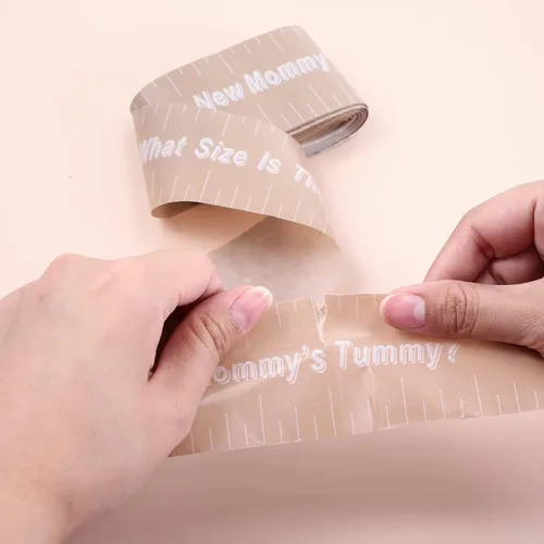 Miniatura 4 de 2 Rollos de 2 Pulgadas x 150 Pies Cinta Métrica para Baby Shower Medición de Barriga Juego de Barriga Cinta Métrica de Papel para Barriga