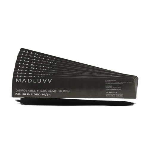 Miniatura 10 de MADLUVV V - Bolígrafo estéril Microblading 2 en 1 para arte profesional de cejas, trazos y sombreado de alta calidad, bolígrafos desechables