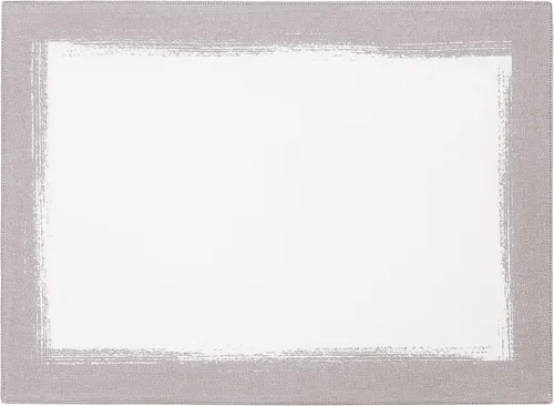 Miniatura 2 de Elrene Home Fashions Villeroy & Boch - Juego de 4 manteles individuales de mezcla de lino, 14 x 20 pulgadas, color blanco y plateado