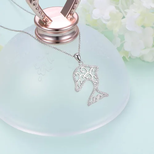 Miniatura 4 de Ladytree 925 Sterling Silver Stingray Necklace Manta Ray Turtle Dolphin Charm Tortoise Necklace Sea Animal Tree of Life Jewelry Sea Lover Gifts