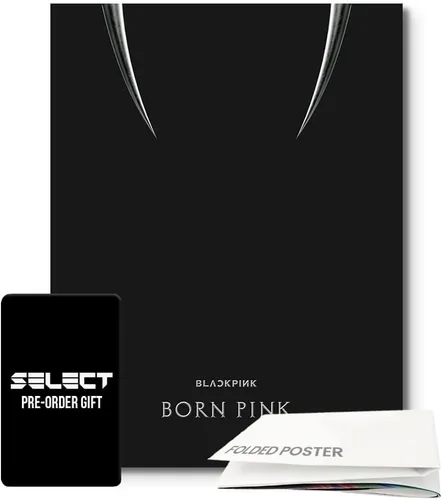 dreamus [Regalo oficial de la tienda] BORNPINK 2nd Álbum [BORN PINK] SET DE CAJAS [NEGRO] + Póster plegado pre-pedido, YGP0181